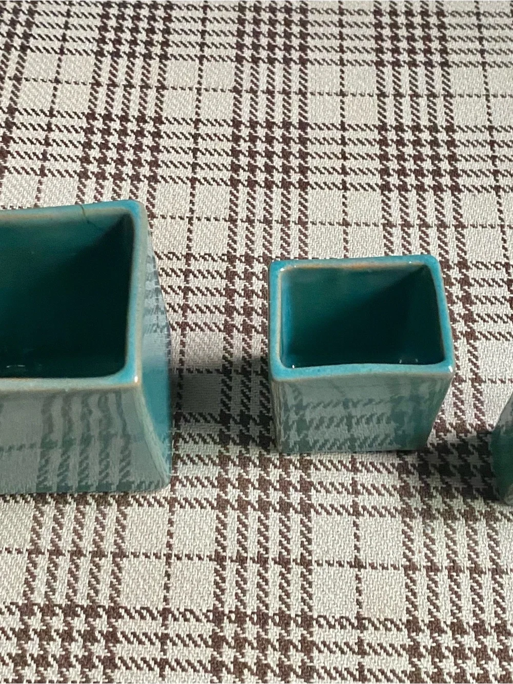 Mcafee Ceramic Square Planters in Teal